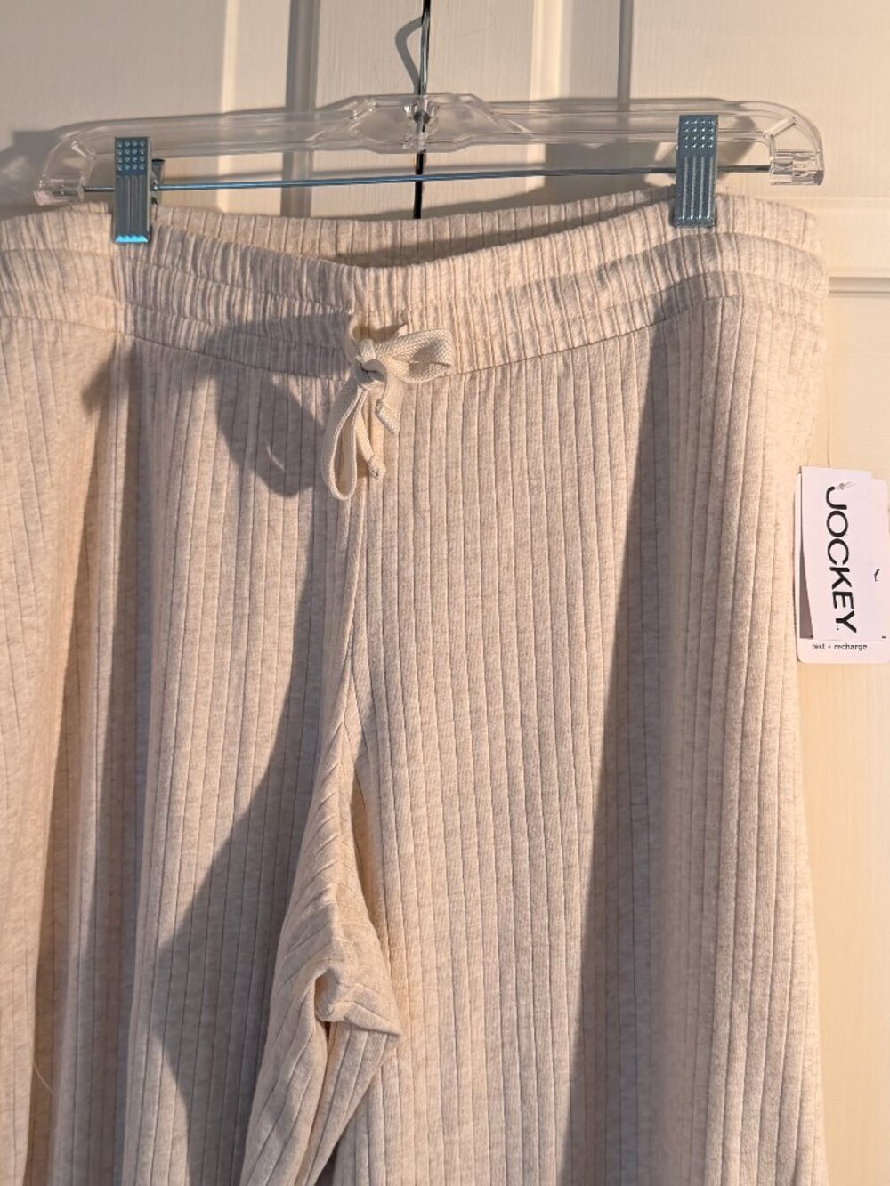 NWT - Jockey Soft Luxe Textured pants, size Large, oatmeal heather